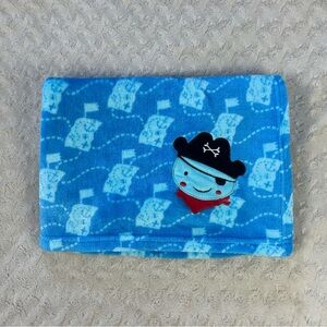 Le Bebe Favorite Blue Pirate Baby Blanket Black Hat Red Security Lovey